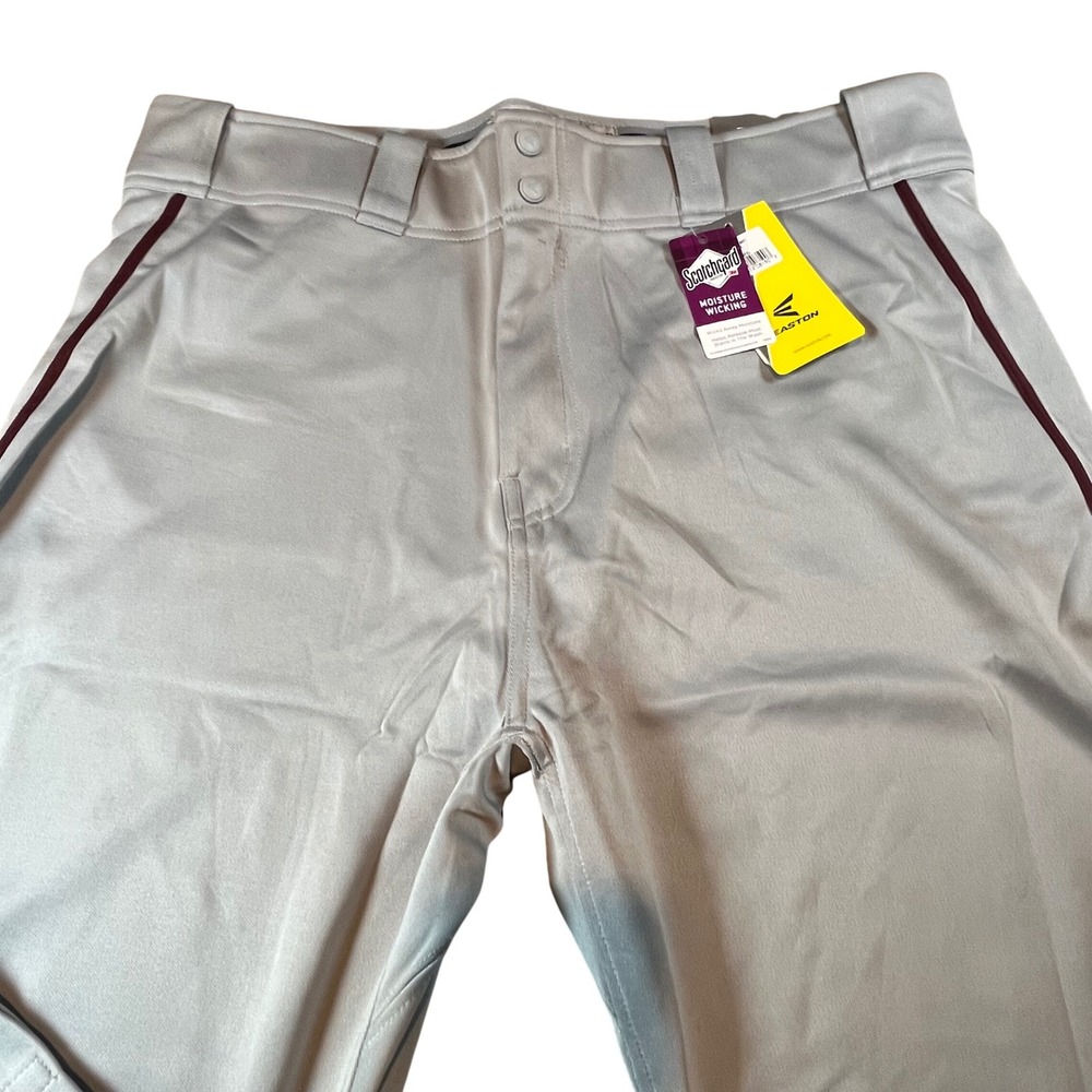 Easton Mako 2 Piped Baseball Pants Mens XXL Gray Maroon A167101GYMNXXL New